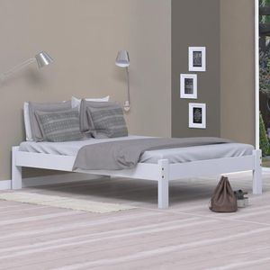 Cama De Casal Turca De Madeira Maciça Reforçada Branco