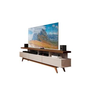 Rack Para Tv Até 72 Polegadas 180cm 3 Gavetas 4 Nichos Grande Moderna Off White-freijó