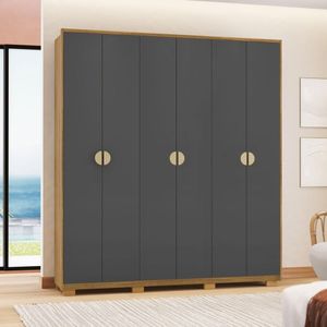 Guarda Roupa Casal 6 Portas 4 Gavetas Noronha Nature-alasca