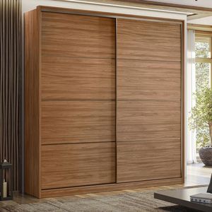Guarda Roupa Casal 2 Portas E 3 Gavetas Belga - Nogueira-preto Prime Tx