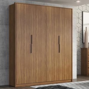 Guarda Roupa Casal 4 Portas E 3 Gavetas Attore Amêndola Touch