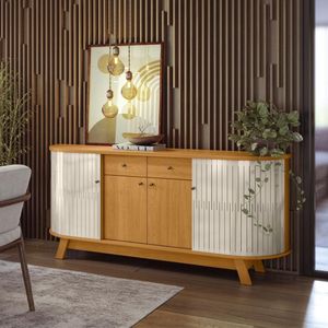 Buffet 4 Portas 2 Gavetas Mônaco - Cinamomo/off White