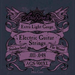 Encordoamento Para Guitarra Flat Wound .011 Ags900xl Aria