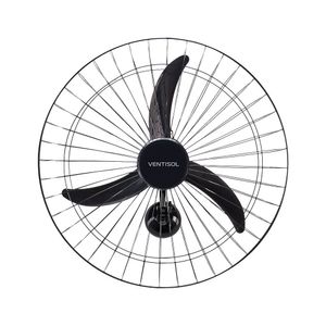 Ventilador De Parede Ventisol Oscilante New 60 Cm Metal Preta 1200rpm 220V
