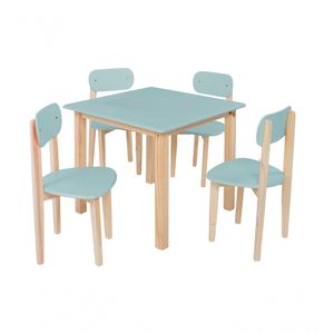 Kit Colore Mesa Com 4 Cadeiras Infantil Menta