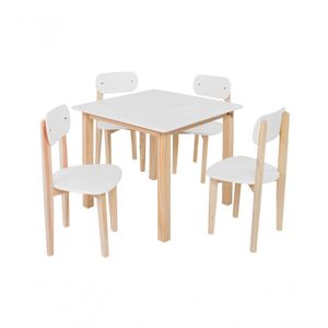 Kit Colore Mesa Com 4 Cadeiras Infantil Branca