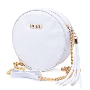 Bolsa Redonda Transversal Casual Feminino Zíper Estilo Alça Corrente Dia A Dia