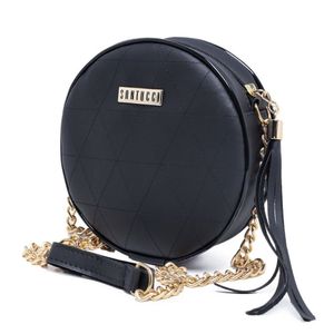 Bolsa Redonda Transversal Casual Feminino Zíper Estilo Alça Corrente Dia A Dia
