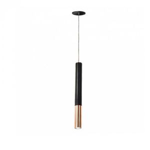 Pendente Tubinho Preto Com Dourado Escovado Old Artisan Pd-5356