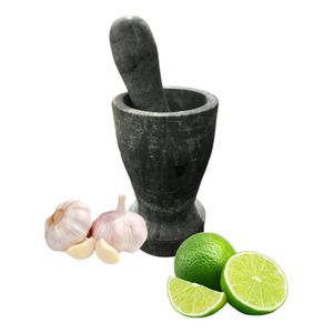 Pilão Almofariz Redondo Em Pedra Sabão