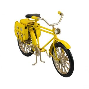 Bicicleta Miniatura Amarela Estilo Retrô Vintage 13x22x7.5cm