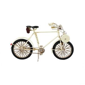 Bicicleta Miniatura Creme Estilo Retrô Vintage 13x22x8cm
