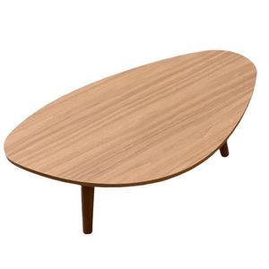 Mesa De Centro Orgânico Pés Palito Em Madeira 90x52cm Cor Branco