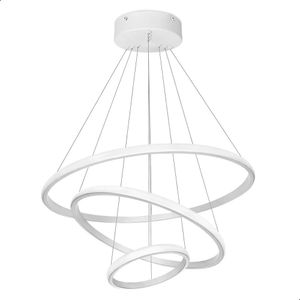 Lustre Luminaria Pendente 3 Em 1 Arcos Argolas Moderno Aneis Regulavel Bivolt Decoraçao Casa Quarto Sala