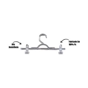 Kit 100un. Cabide Saia Com Presilha Cristal