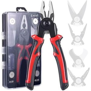 Conjunto De Alicates, Conjunto De Alicates De Cabeça Intercambiável Multifuncional 5 Em 1, Alicate De Fio De Aço