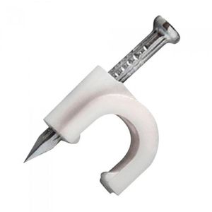 Fixa Fio- Cabo Rg6 8mm Branco Com Prego De Aco Pacote...