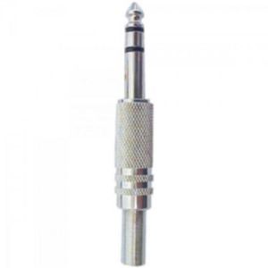 Plug P10 Estéreo Metal Com Mola Niquelado Genérico Storm - Pct - 50