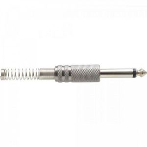 Plug P10 Mono Metal Niquelado Com Mola Genérico Storm - Pct - 50