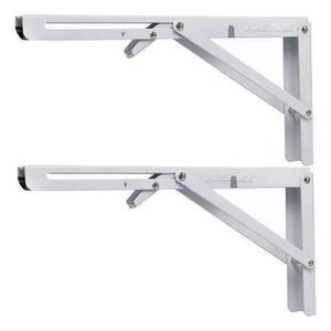 Kit 2 Suportes Mão Francesa Dobrável Retrátil Reforçada 29x11.5cm