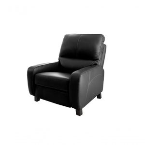 Poltrona Reclinável De Couro Doral Com Mecanismo Way Preto Pigmentado - Mempra Design
