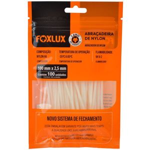 Cinta Abracadeira Em Nylon 100x2.5 Mm C-100 Branca