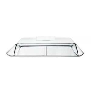 Porta Frios Tramontina Quadrata Em Aço Inox Com Cupula Transparente 2 Peças