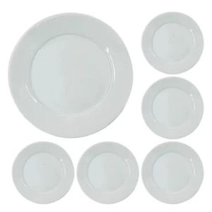 Kit De 25 Pratos Rasos Porcelana 24,5 Cm Bar Hotel Germer
