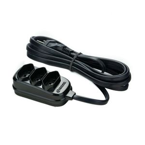 Extensão Tripla Tripolar Preto - Fiolux - 2 Mts