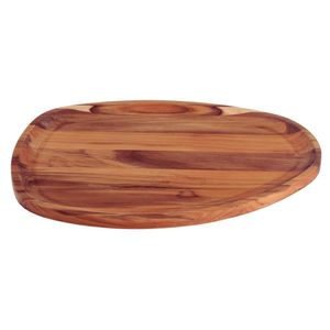 Bandeja Organica Churrasco Tramontina Em Madeira Teca Fsc Com Acabamento Em óleo Mineral 44x33 Cm