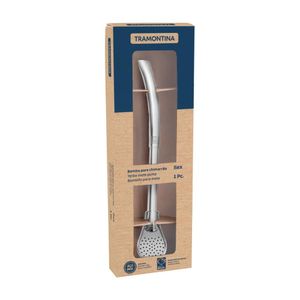 Bomba De Chimarrão Tramontina Ilex Em Aço Inox Sem Rosca 19 Cm
