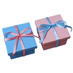 Kit 100 Caixa Para Lembrancinha De Chá Revelação (7x7x5,5) Rosa E Azul