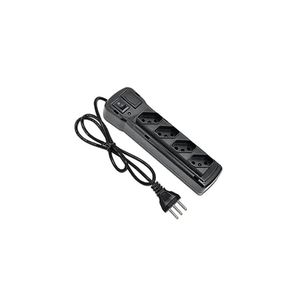 Filtro De Linha Plastico Preto - Fiolux 4 Tomadas