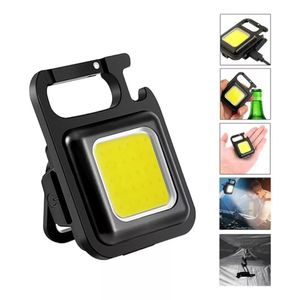 Mini Lanterna Mosquetão Chaveiro Led Holofote Multifuncional Usb Preto