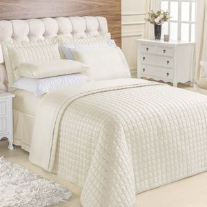Kit Cobre Leito Colcha Veneza Queen 3 Peças Hipercal 180 Fios - Marfim