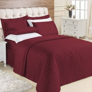 Kit Cobre Leito Colcha Veneza King 3 Peças Hipercal 180 Fios - Vinho