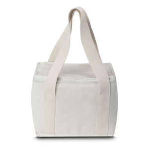 Bolsa Térmica Em Algodão Branca Com Bolso Frontal