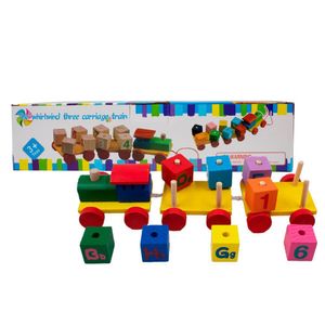 Brinquedo Pedagógico Infantil Trem De Montar - Madeira Cores