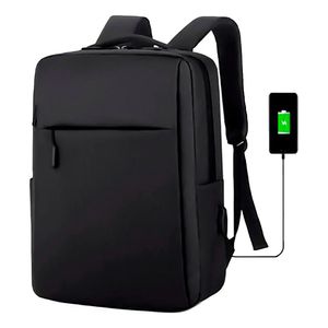 Bolsa Mochila Porta Notebook 15,6 Preto Impermeável Usb Preto