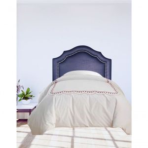 Cabeceira Provençal Corino Azul Marinho Com Tachas Prateadas
