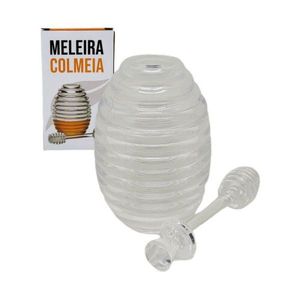 Meleira Colméia Porta Mel Com Dosador Acrílico Em Com Tampa