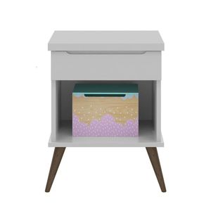 Mesa De Cabeceira Infantil Com 1 Gaveta Melinda Cinza - Phoenix