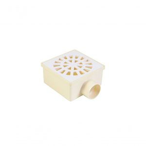 Ralo Sifonado Quadrado Branco 100 Mm X 40 Mm- Krona