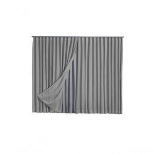 Cortina Microfibra Com Linho 5,00x2,30 Para Trilho Duplo cinza