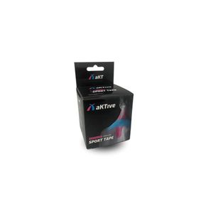 Bandagem Kinesiology Elastica Adesiva Sport Tape 5cm X 5m Aktive Preto - 5cm X 5m