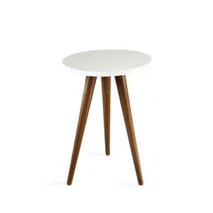 Mesa Lateral De Canto Tripé 50x35cm Branco