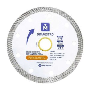 Disco Diamantado Turbo Porcelanato 110 X 20mm - Dimaestro