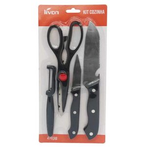 Kit Utensílios Cozinha Aço Inox Livon