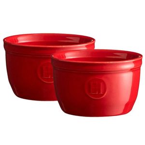 Conjunto Ramekins Emile Henry Em Cerâmica 9x5,5 Cm - 2 Peças Vermelho