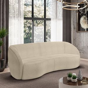 Sofá Decorativo Sala De Estar Bipartido 240cm Clarke Bouclê Bege G45 - Gran Belo